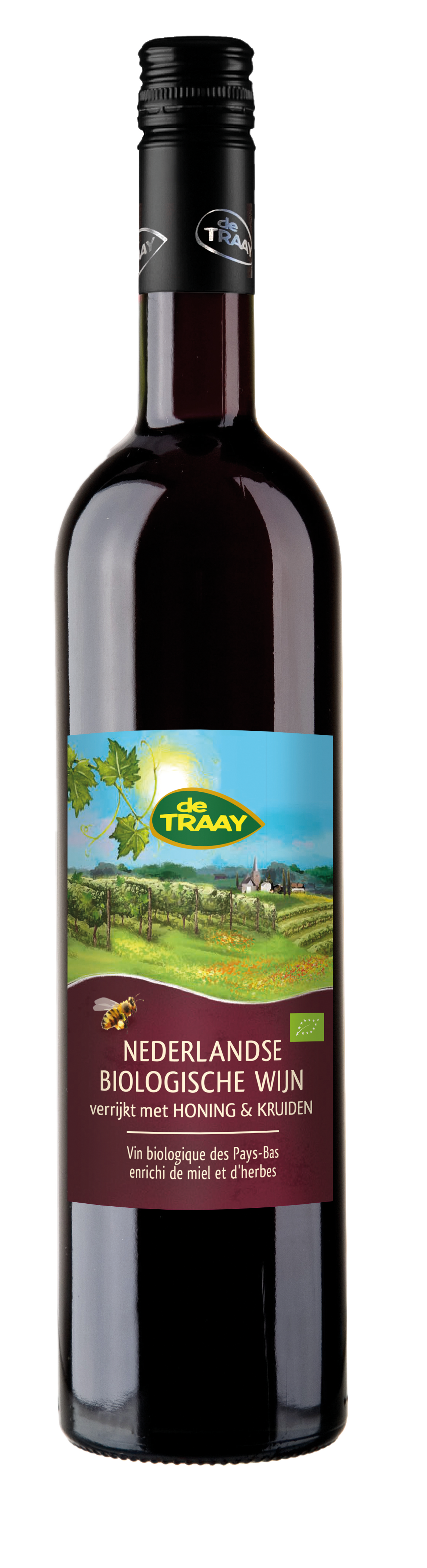 Dutch organic red wine enriched with honey & herbs